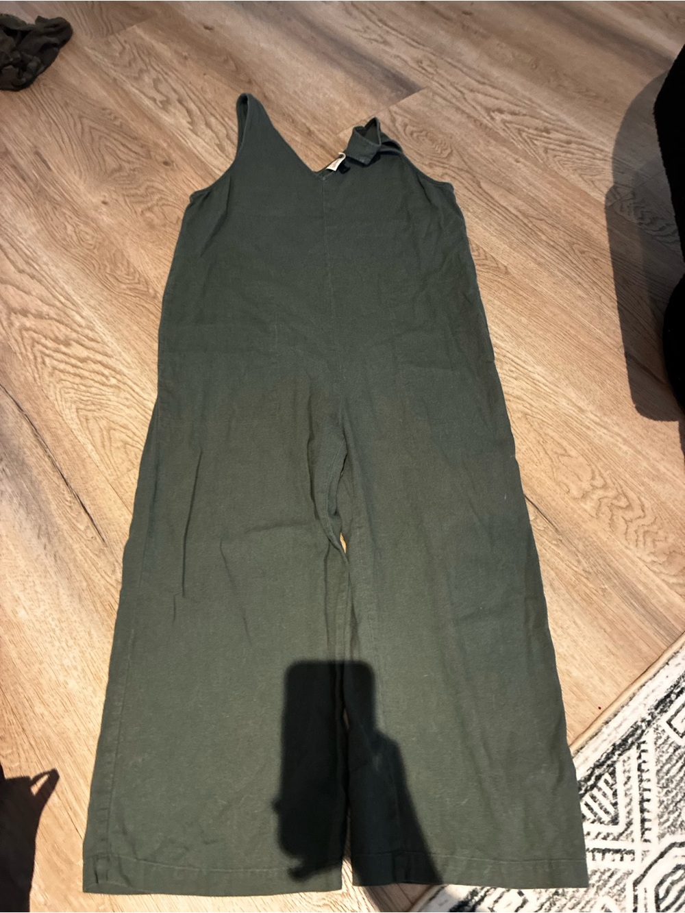 Universal Thread Dark Olive Sleeveless Wide-Leg Jumpsuit